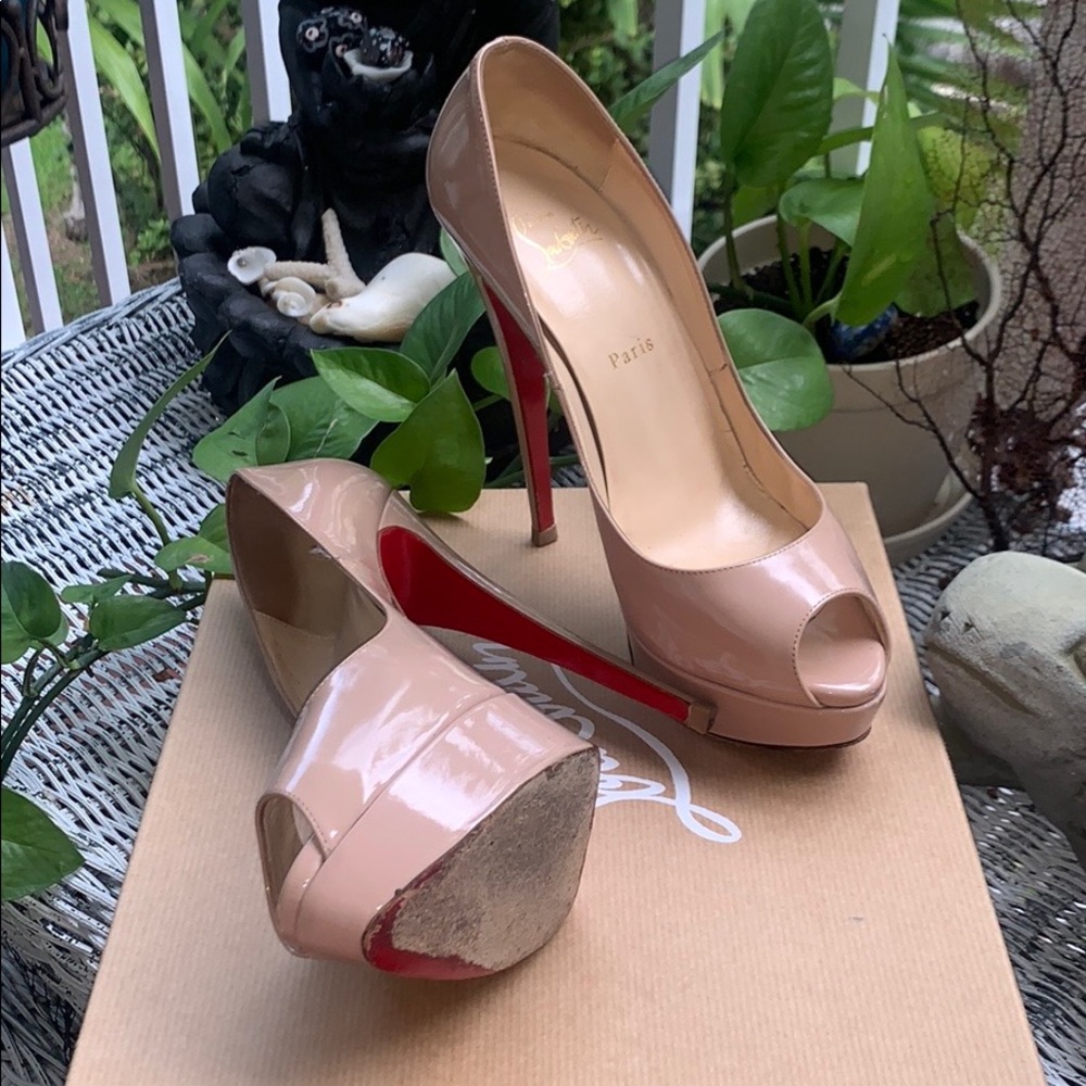 Christian Louboutin Blush Peep Toe Heels